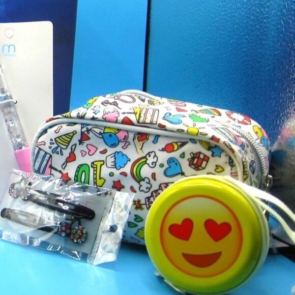 🔥Kids Fun Emoticons Gift Set elephant  necklace press cherry barrettes - Picture 4 of 11